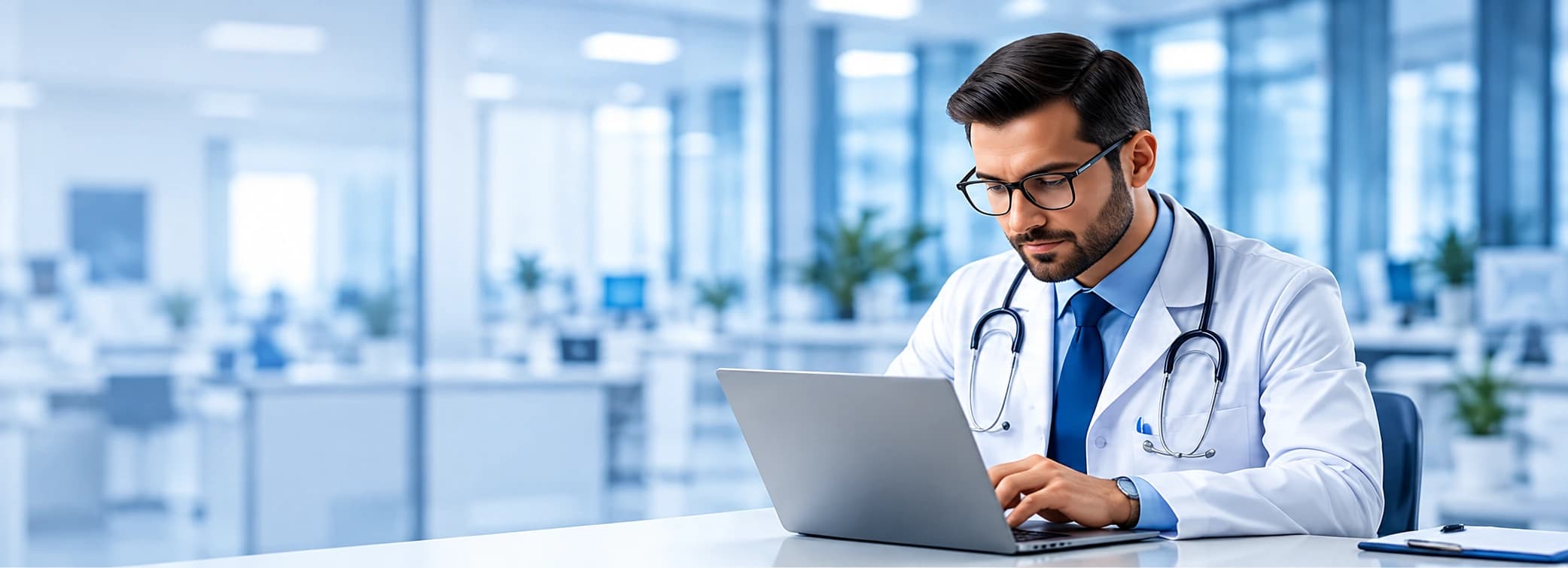 Healthcare provider reviewing licensing status on a tablet