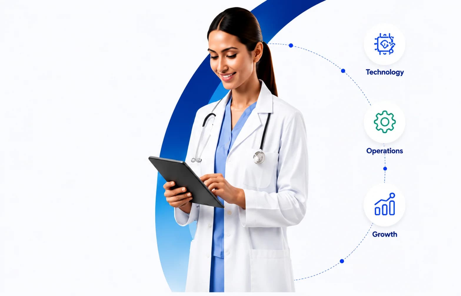 Doctor using tablet